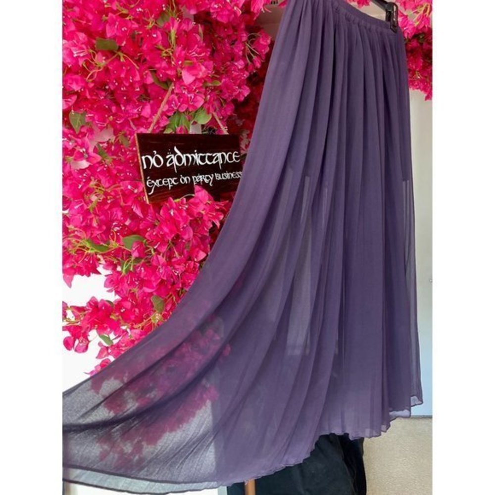 London Jean Purple Pleated Maxi Skirt - Size Small / 6